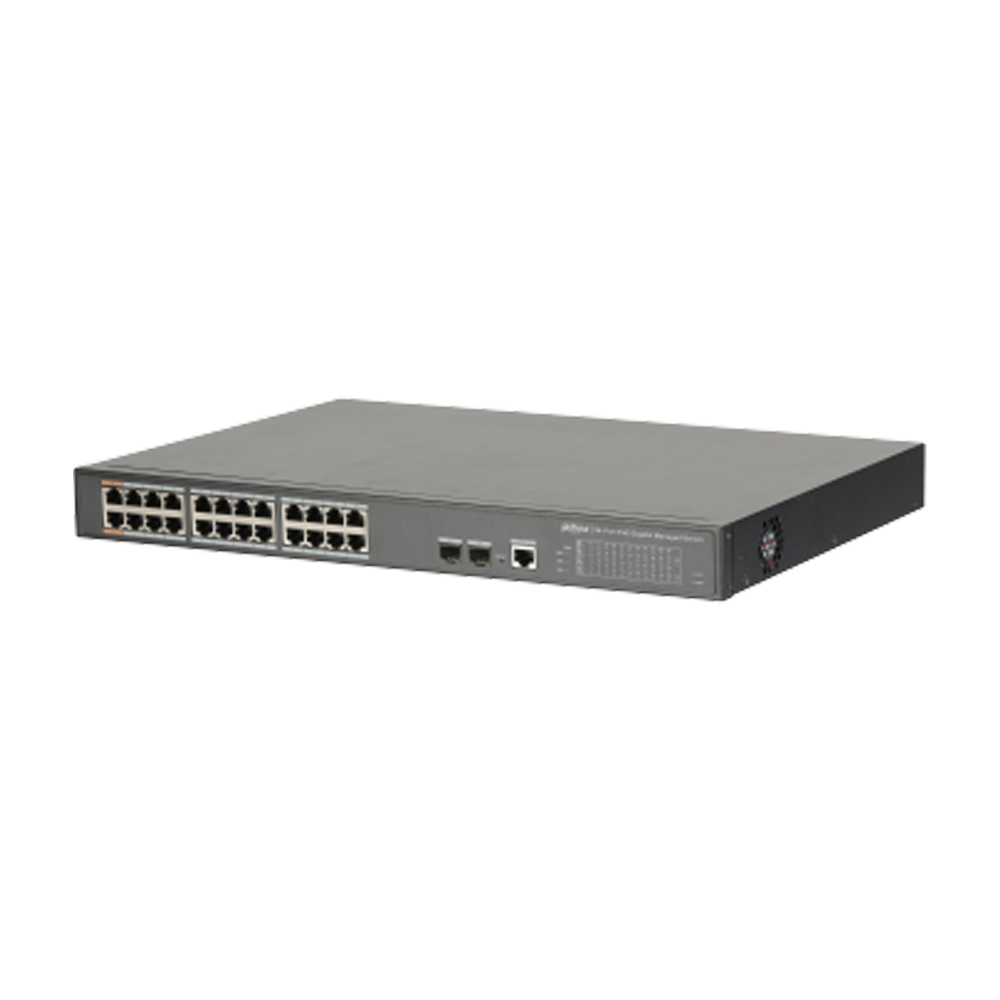 Switch PoE Dahua 24 puertos 10/100/1000  2 Combo Gigabit/SFP Uplink 240W 802.3at admi DH-PFS4226-24GT-240*